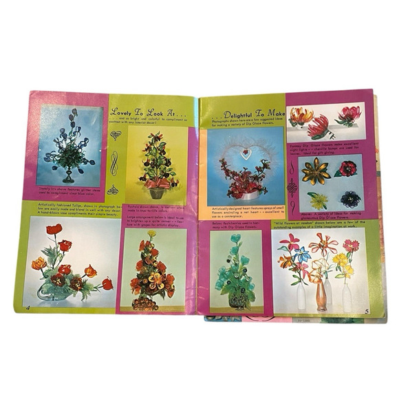 Glass Like Flowers The Shape and Dip Way Bloomin‎ Pots Crafting Lot 2 Books VTG. - Picture 3 of 5